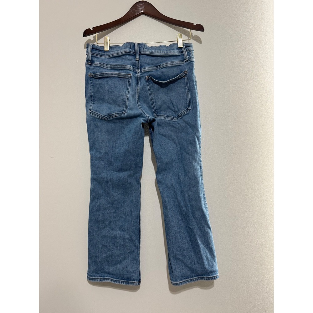 Madewell Mid Rise Kick Out Jeans Blue Petite Size 30P Cropped Flare Denim - Picture 5 of 8